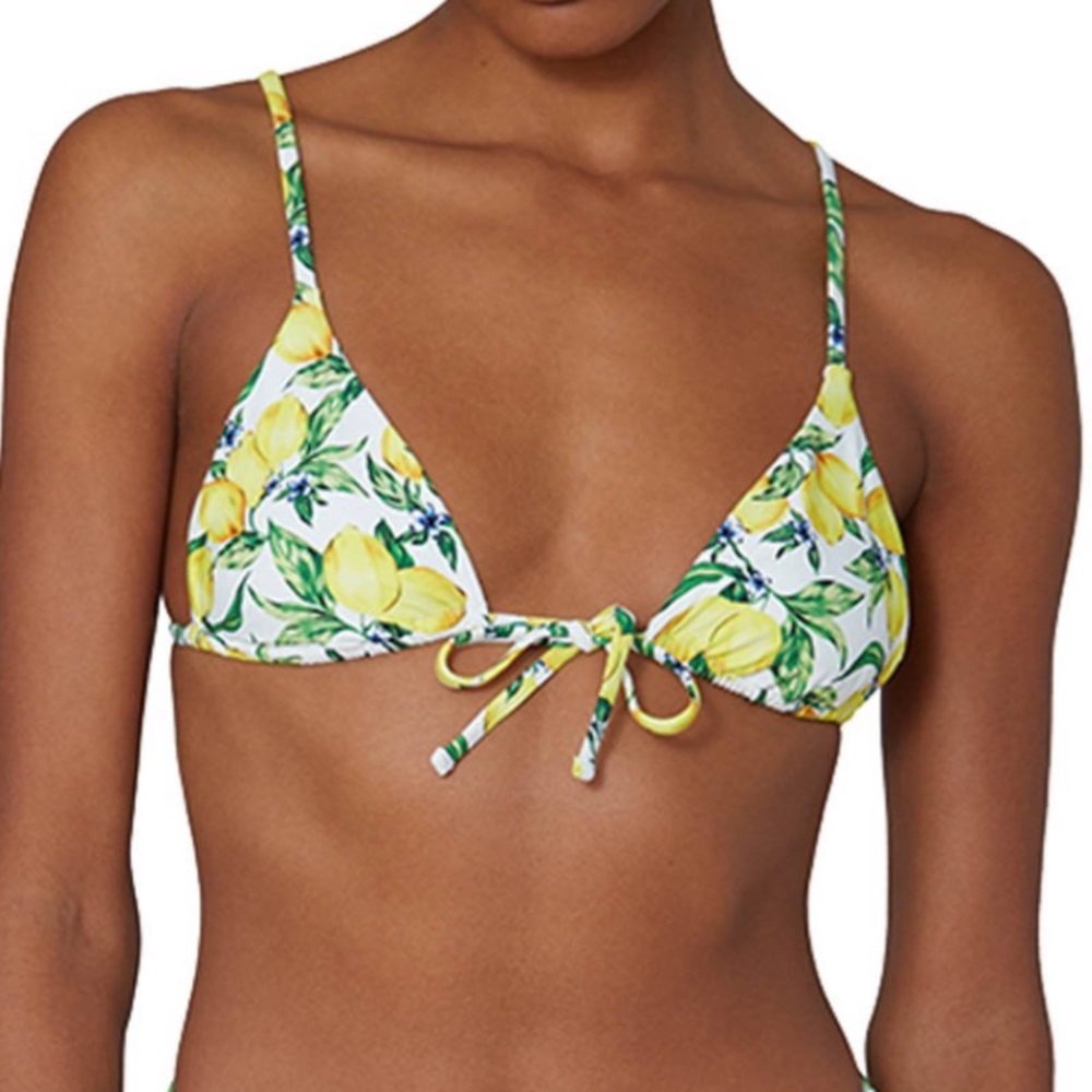 WEWOREWHAT Triangle Bikini Top in Lemons